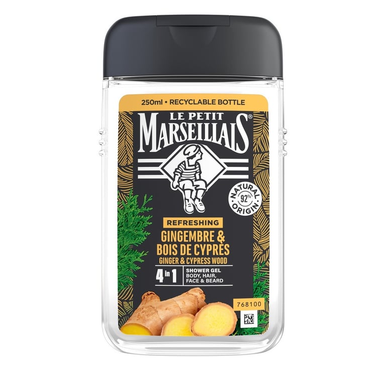 Гель для душу Le Petit Marseillais 4 в 1 Імбир та Кипарис 250 мл (3574661633725/3574661714523) - фото 1