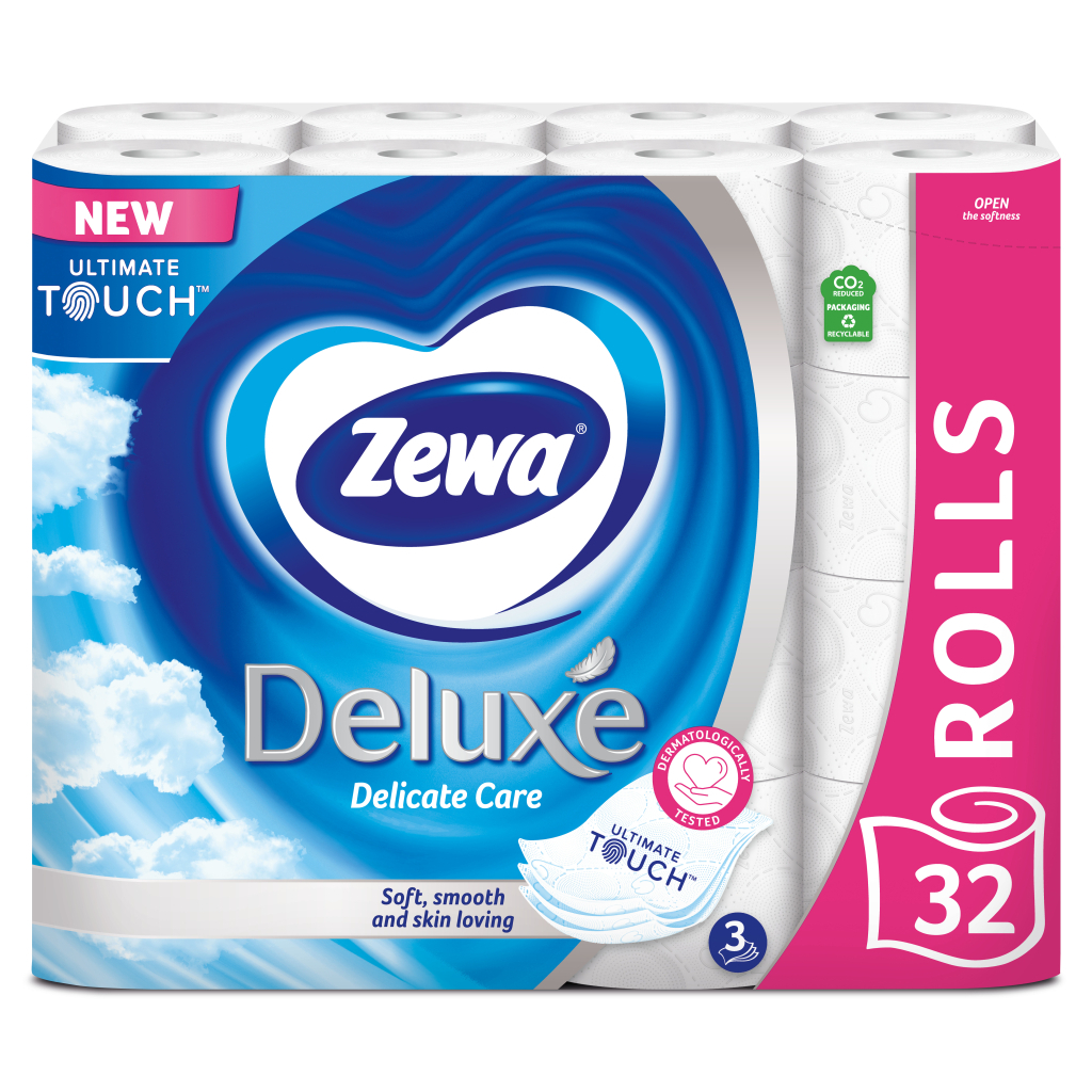 Туалетний папір Zewa Deluxe білий 3 шари 32 рулони (7322541343181) - фото 2 Туалетний папір Zewa Deluxe білий 3 шари 32 рулони (7322541343181) - фото 2