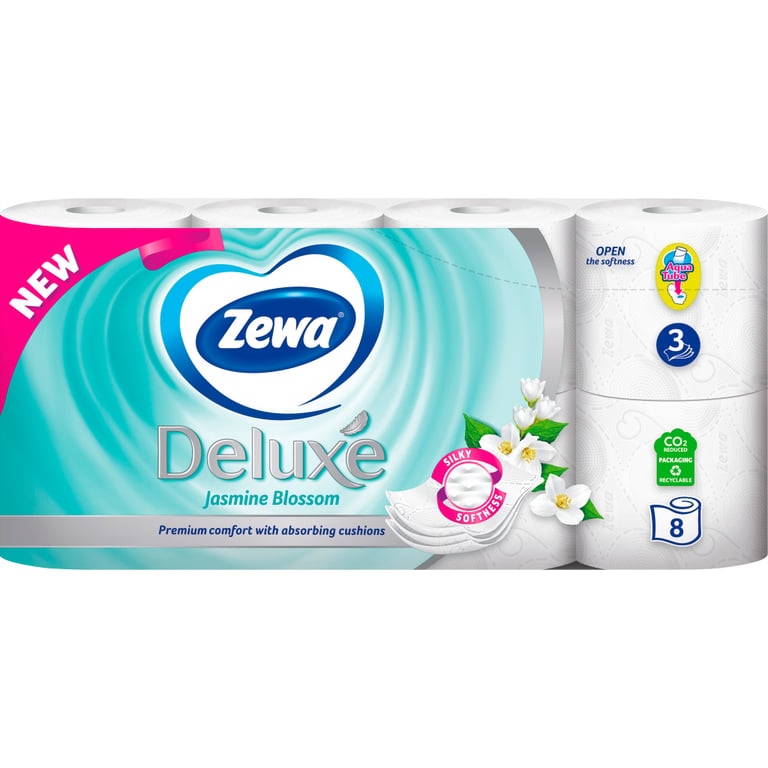 Туалетний папір Zewa Deluxe Жасмин 3 шари 8 рулонів (7322541171753) - фото 2