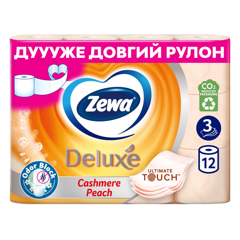 Туалетний папір Zewa Deluxe Персик 3 шари 12 рулонів (7322541396026) - фото 2