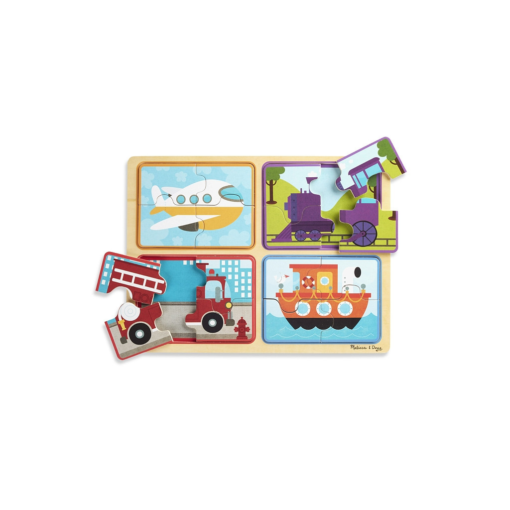 Пазл Melissa&Doug дерев'яні у футлярі "Транспортні засоби" (MD31361) - фото 1