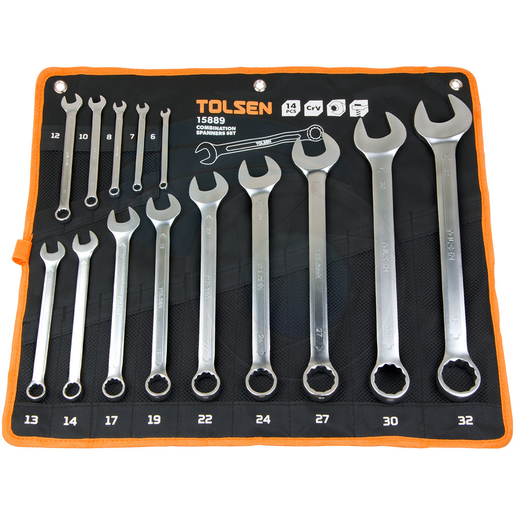 Ключ Tolsen комбінованих у чохлі 14 шт (15889) - фото 1 Ключ Tolsen комбінованих у чохлі 14 шт (15889) - фото 1
