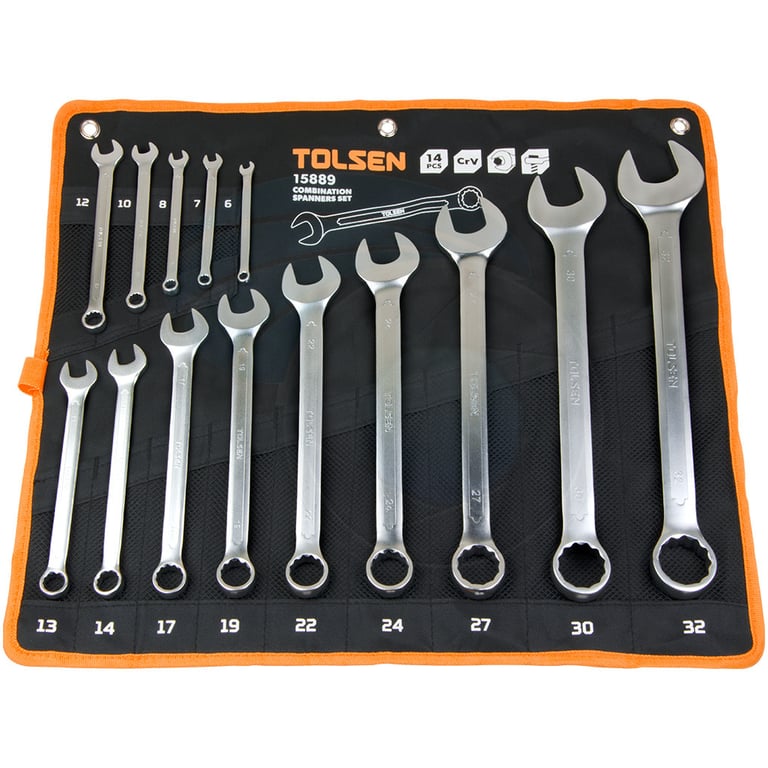Ключ Tolsen комбінованих у чохлі 14 шт (15889) - фото 1