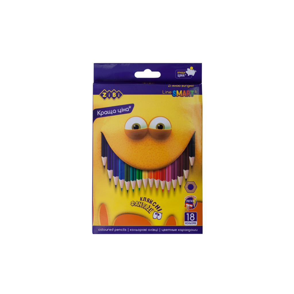 Олівці кольорові ZiBi Smart line 18 кольорів (ZB.2425) - фото 1 Олівці кольорові ZiBi Smart line 18 кольорів (ZB.2425) - фото 1