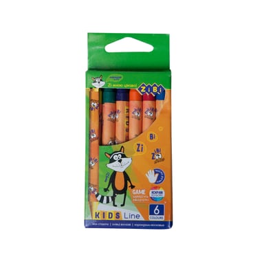 Олівці кольорові ZiBi Kids line воскові, 6 кольорів (ZB.2480) - фото 1