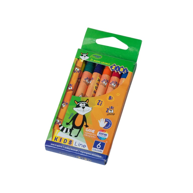 Олівці кольорові ZiBi Kids line воскові, 6 кольорів (ZB.2480) - фото 3