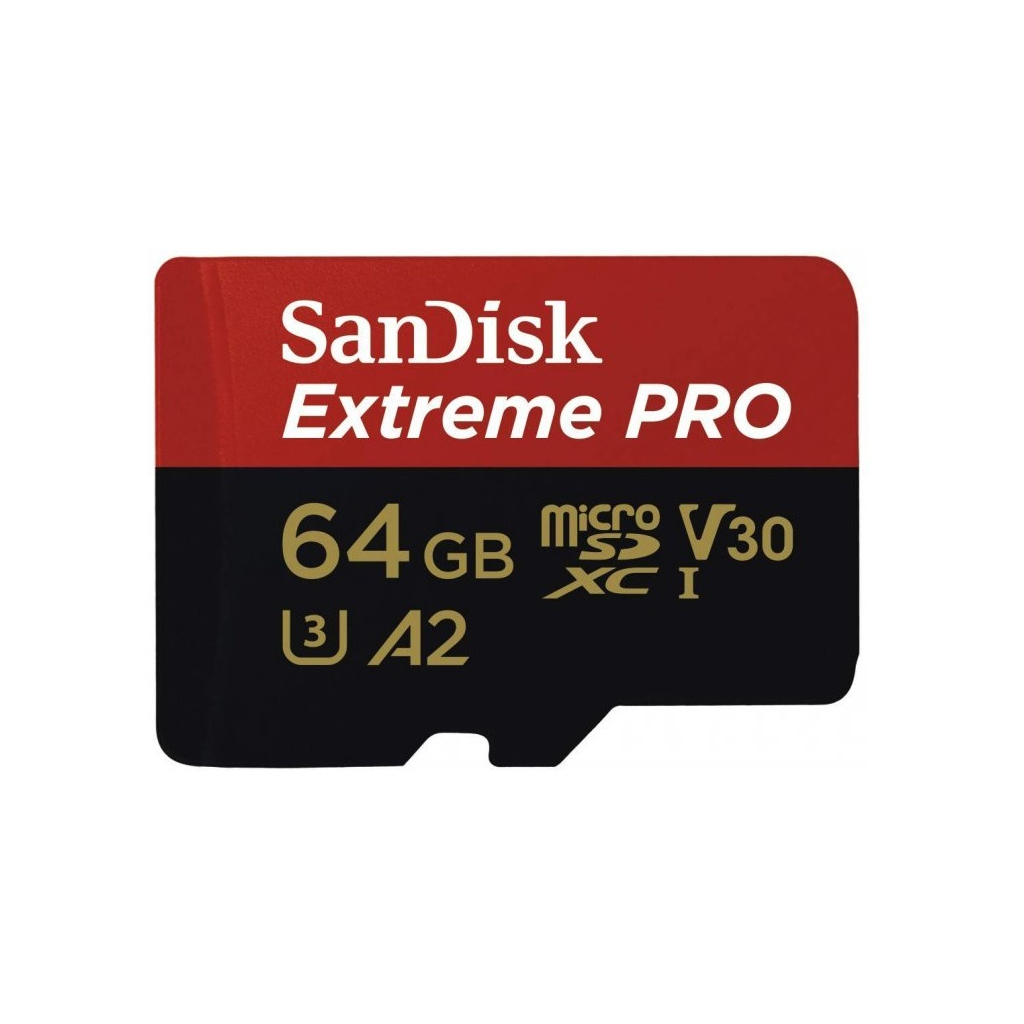 Карта пам'яті SanDisk 64GB microSDXC class 10 UHS-I U3 Extreme Pro V30 (SDSQXCU-064G-GN6MA) - фото 1 Карта пам'яті SanDisk 64GB microSDXC class 10 UHS-I U3 Extreme Pro V30 (SDSQXCU-064G-GN6MA) - фото 1