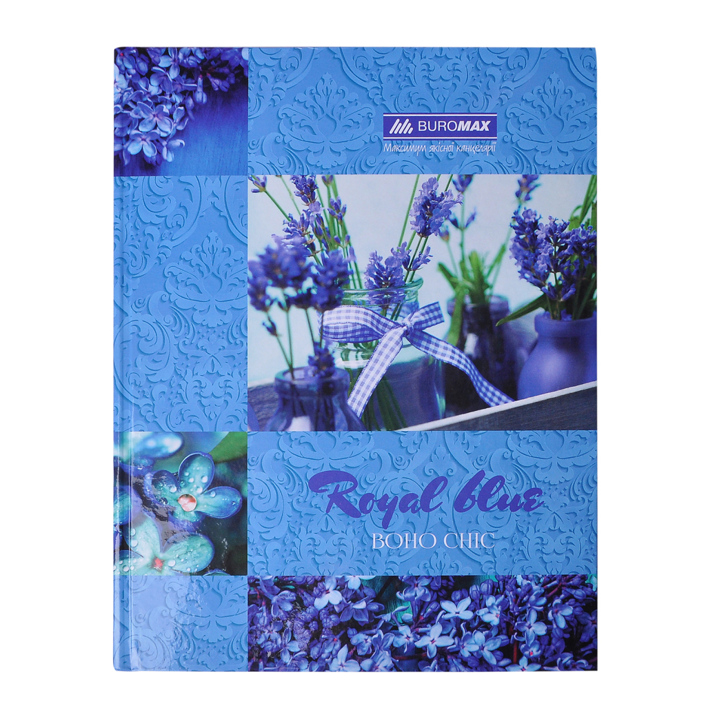 Канцелярська книга Buromax А4 BOHO CHIC, 96 аркушів, клітинка, синя (BM.2400-202) - фото 1 Канцелярська книга Buromax А4 BOHO CHIC, 96 аркушів, клітинка, синя (BM.2400-202) - фото 1