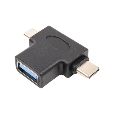 Перехідник USB 3.0 Type-C, microUSB (M) to USB 3.0 OTG AF PowerPlant (CA913121) - фото 1