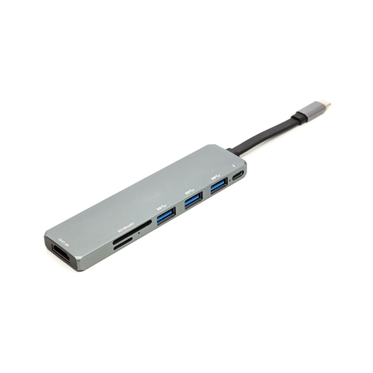 Концентратор USB 3.1 Type-C to USB Hub, HDMI, Card Reader (SD, micro SD) PowerPlant (CA912094) - фото 1