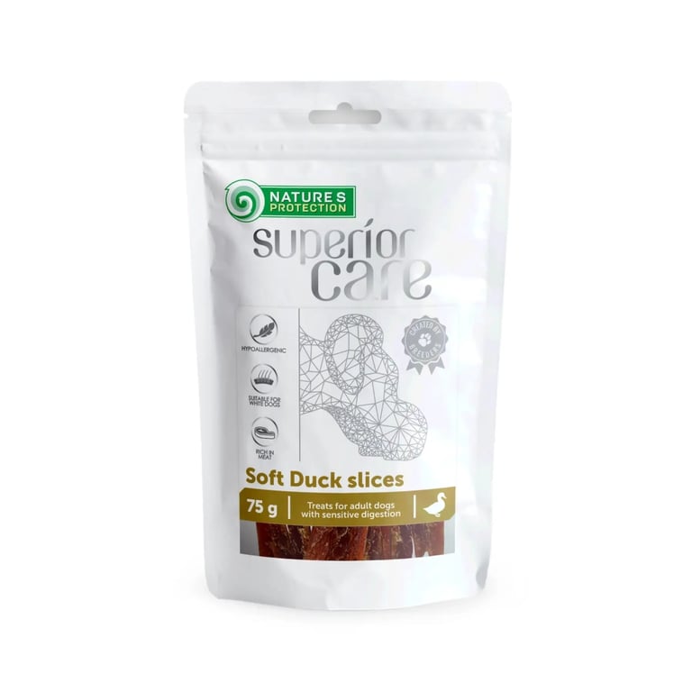 Ласощі для собак Nature’s Protection смужки сушеної качки 75 г (SNK46122)