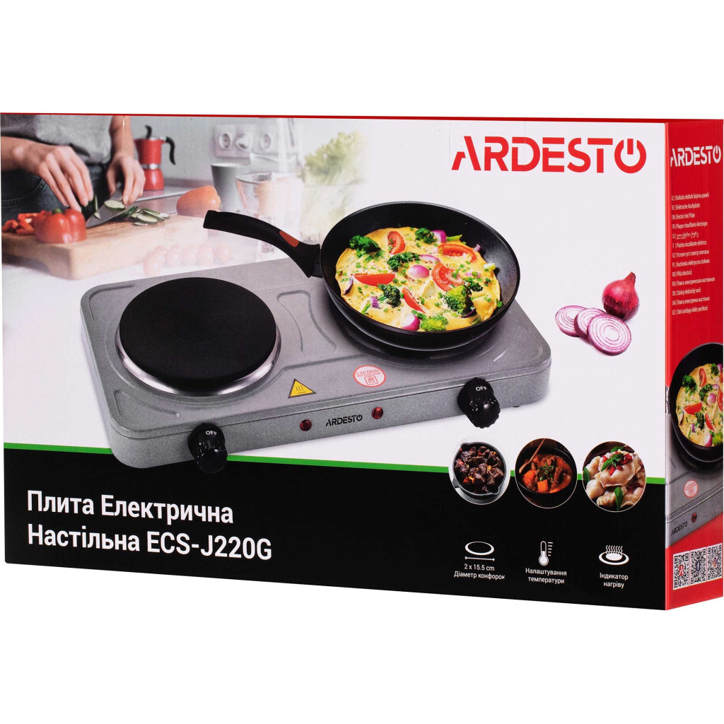 Настільна плита Ardesto ECS-J220G - фото 5 Настільна плита Ardesto ECS-J220G - фото 5