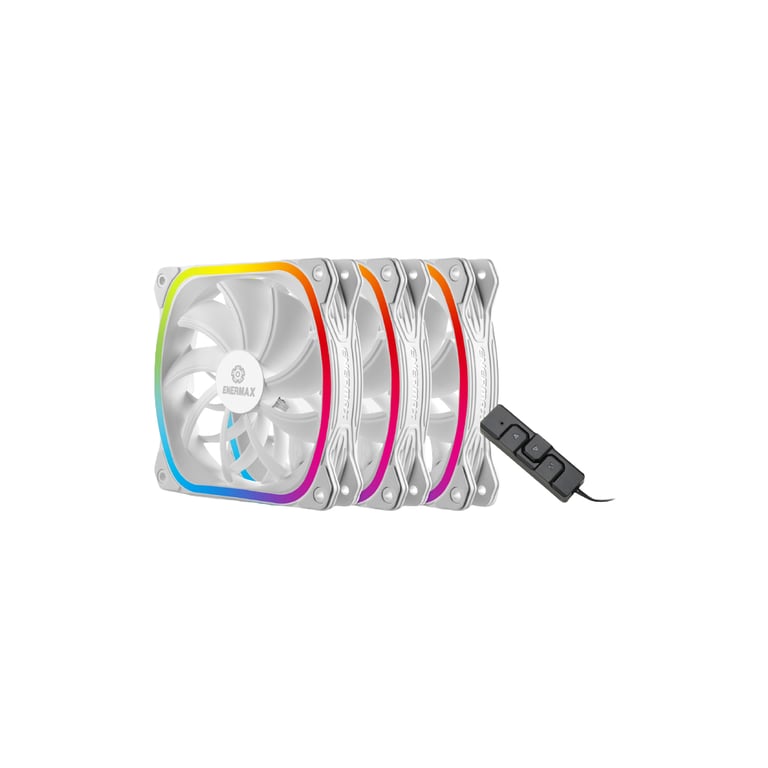 Кулер до корпусу Enermax SQUA RGB WHITE 3x 120 mm (3 PACK) (UCSQARGB12P-W-BP3) - фото 1