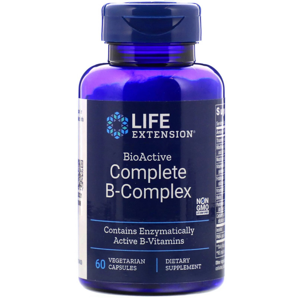 Вітамін Life Extension Комплекс Вітамінів Групи В, BioActive Complete B-Complex, 60 (LEX-19456) Вітамін Life Extension Комплекс Вітамінів Групи В, BioActive Complete B-Complex, 60 (LEX-19456)