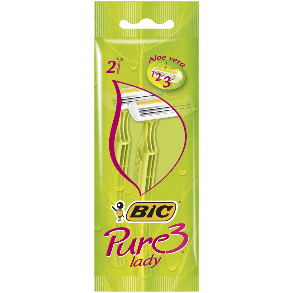 Бритва Bic Pure 3 Lady 2 шт. (3086123221642) - фото 1 Бритва Bic Pure 3 Lady 2 шт. (3086123221642) - фото 1