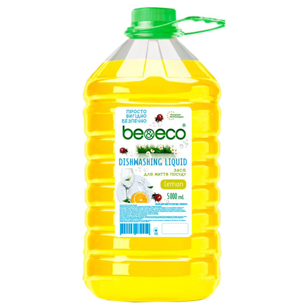 Засіб для ручного миття посуду Be&Eco Лимон 5 л (4820168433412) - фото 1 Засіб для ручного миття посуду Be&Eco Лимон 5 л (4820168433412) - фото 1