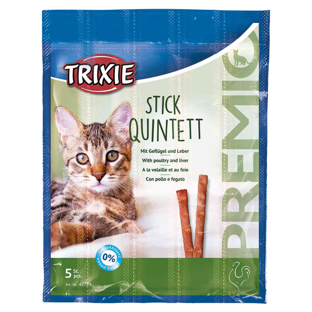 Ласощі для котів Trixie PREMIO Quadro-Sticks 5 шт (домашня птиця) (4011905427249) - фото 1