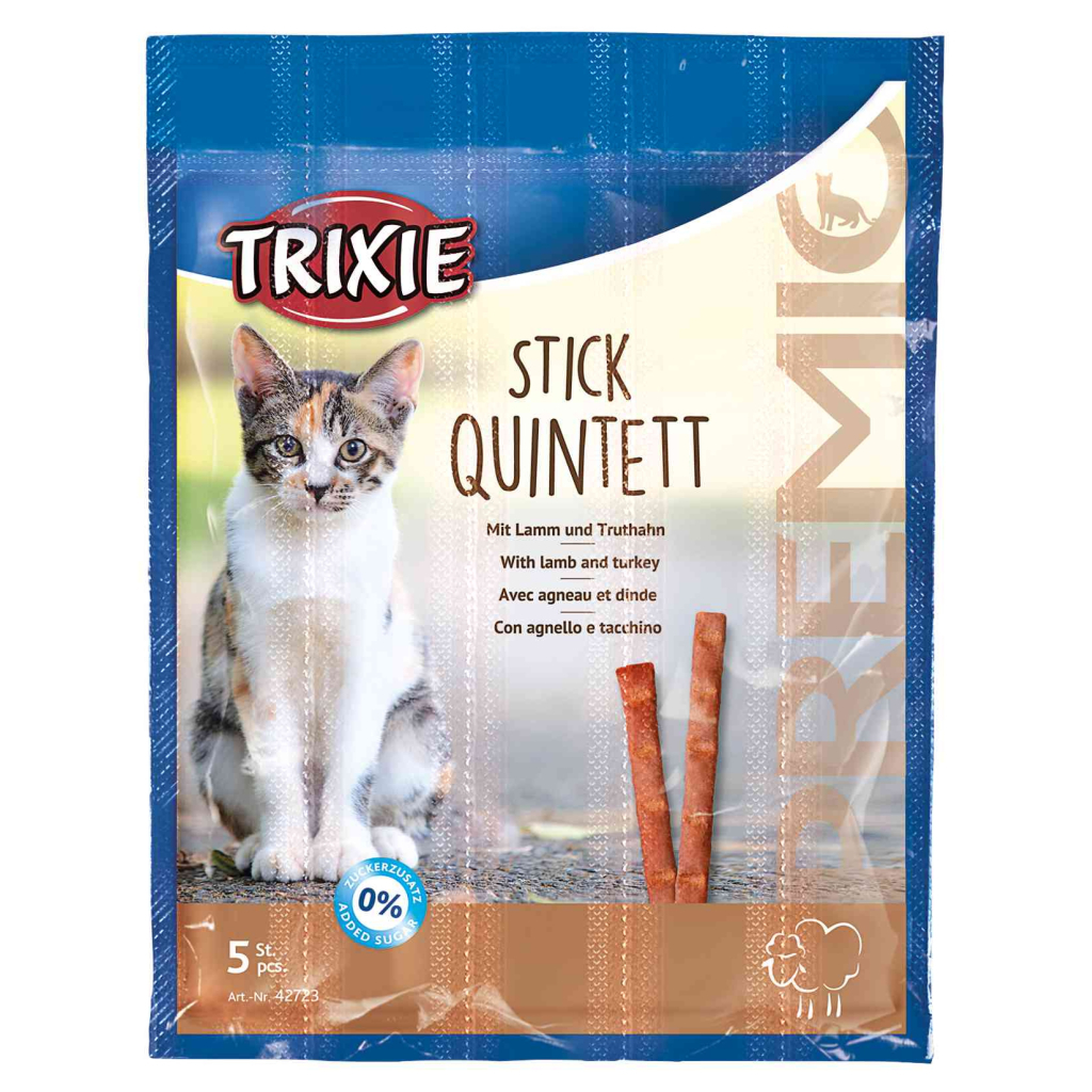 Ласощі для котів Trixie PREMIO Quadro-Sticks 5 шт (ягня та індичка) (4011905427232) - фото 1 Ласощі для котів Trixie PREMIO Quadro-Sticks 5 шт (ягня та індичка) (4011905427232) - фото 1