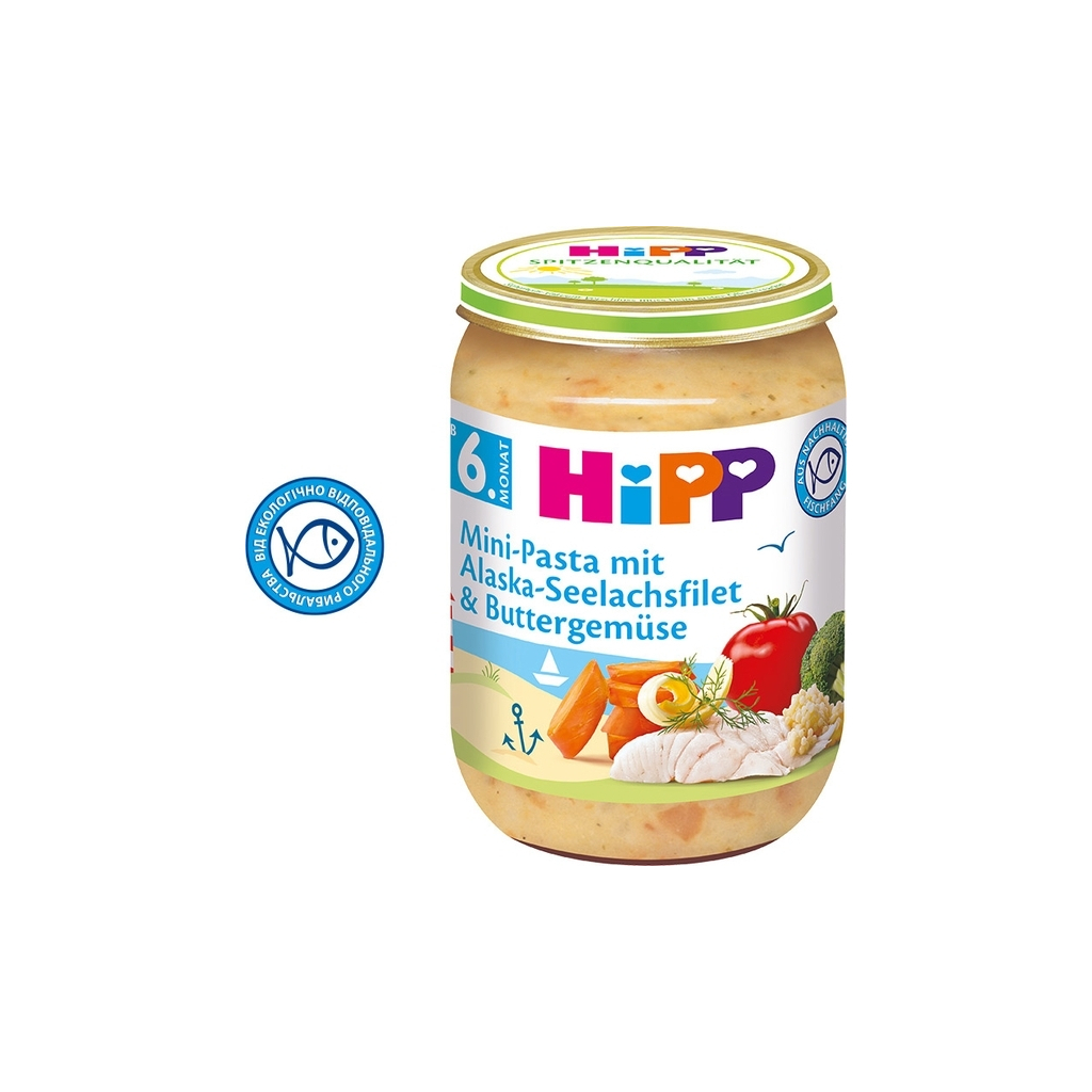Дитяче пюре HiPP Овочі з морською рибою, 190 г (4062300261563) - фото 2 Дитяче пюре HiPP Овочі з морською рибою, 190 г (4062300261563) - фото 2