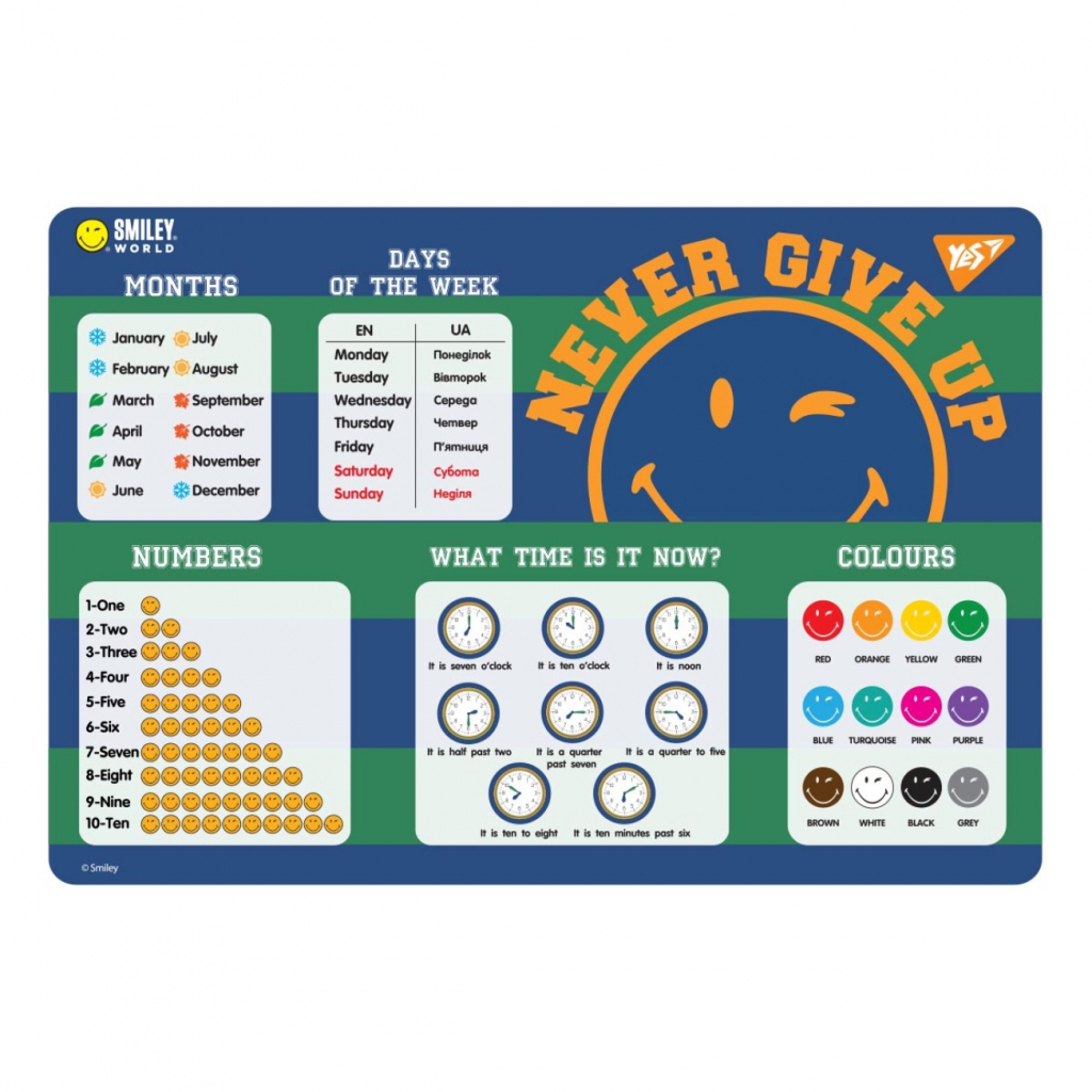Підкладка настільна Yes Smiley World. College English (491656) - фото 1 Підкладка настільна Yes Smiley World. College English (491656) - фото 1