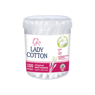 Ватні палички Lady Cotton в банці 100 шт. (4823071607581) - фото 1