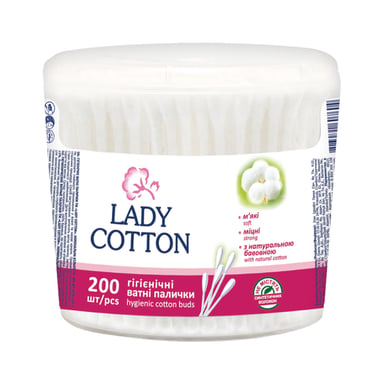 Ватні палички Lady Cotton в банці 200 шт. (4823071607604) - фото 1