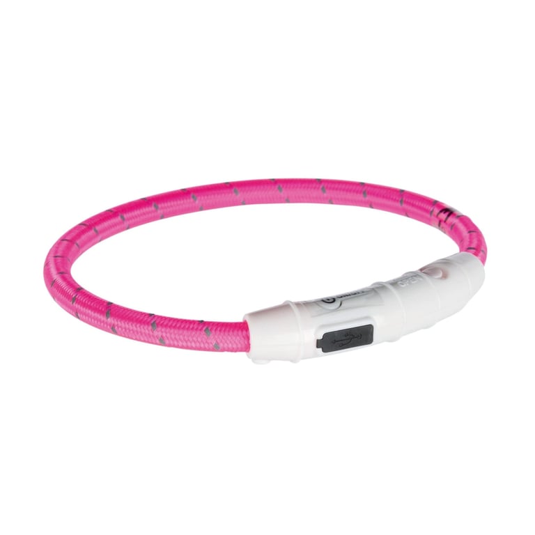 Нашийник для тварин Trixie світиться з USB XS-S 35 см/7 мм рожевий (4053032127067) - фото 1