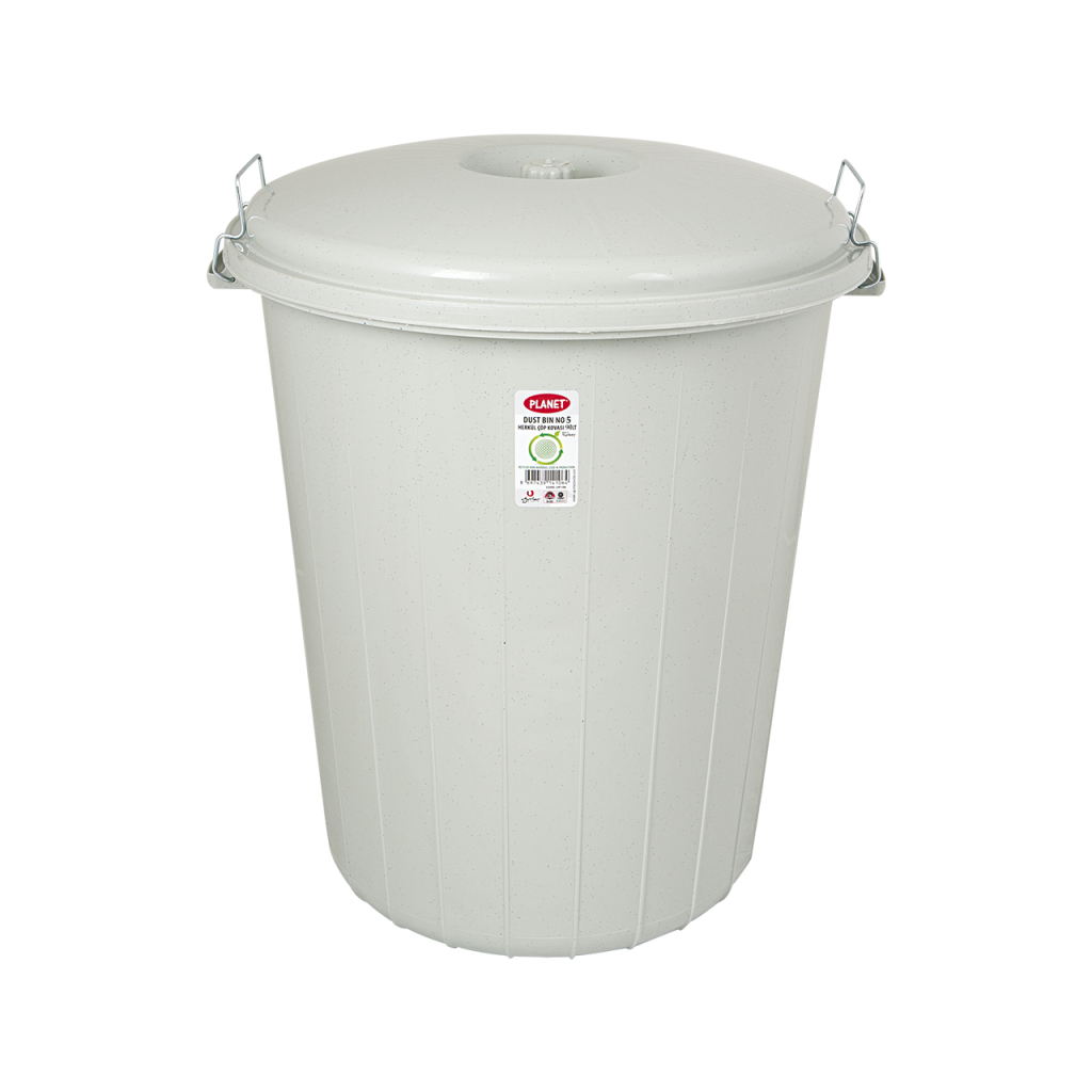 Контейнер для сміття Planet Household №5 Із защіпками так кришкою Сірий 90 л (6836) Контейнер для сміття Planet Household №5 Із защіпками так кришкою Сірий 90 л (6836)