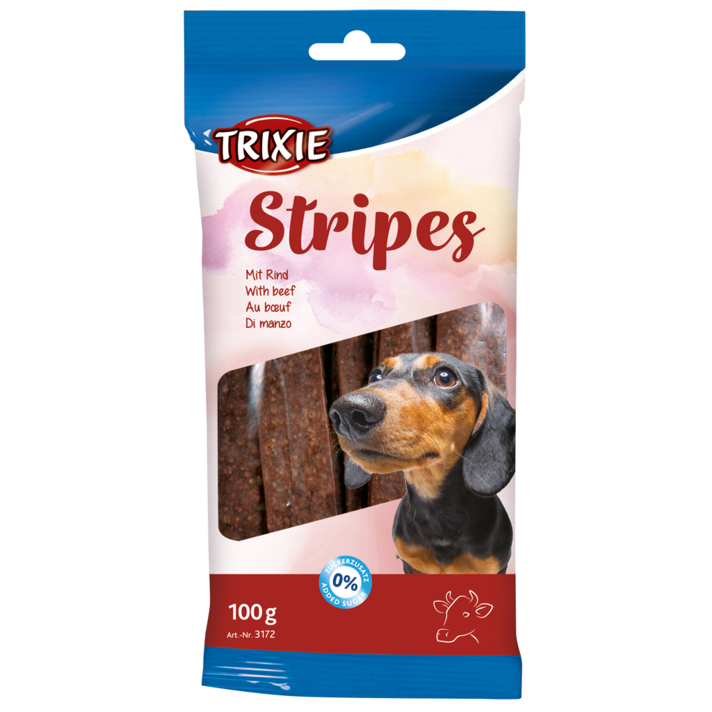 Ласощі для собак Trixie Stripes Light з яловичиною 10 шт 100 г (4011905031729) Ласощі для собак Trixie Stripes Light з яловичиною 10 шт 100 г (4011905031729)
