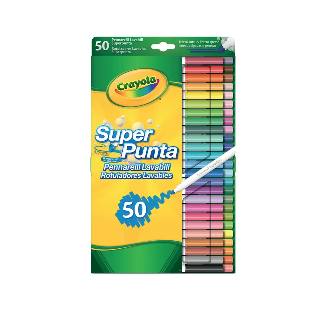 Фломастери Crayola Supertips (washable), 50 шт (7555) - фото 1 Фломастери Crayola Supertips (washable), 50 шт (7555) - фото 1