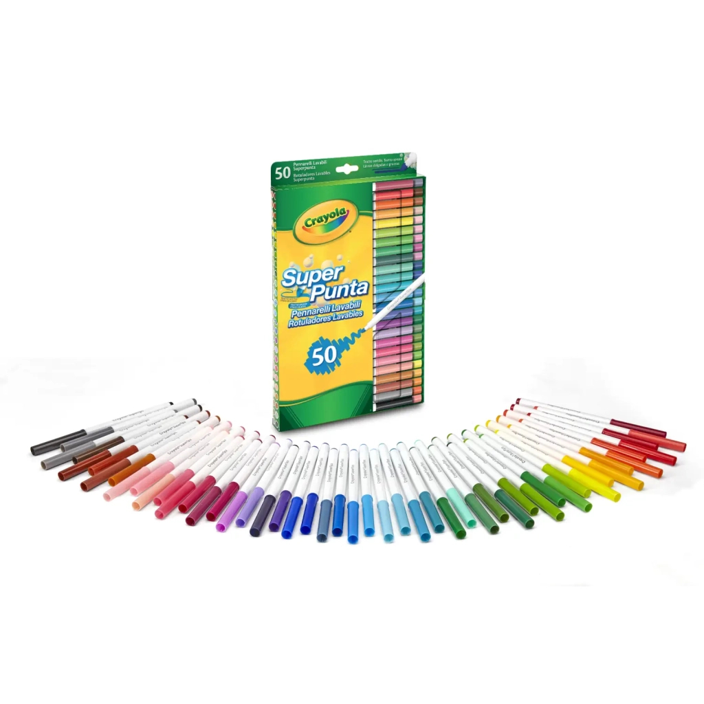 Фломастери Crayola Supertips (washable), 50 шт (7555) - фото 2 Фломастери Crayola Supertips (washable), 50 шт (7555) - фото 2