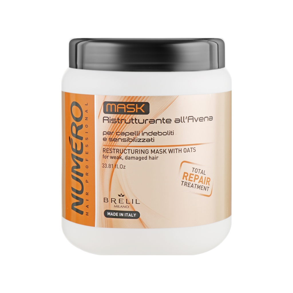 Маска для волосся Brelil Numero відновлююча з екстрактом вівса 1 л (8011935052875) - фото 1
