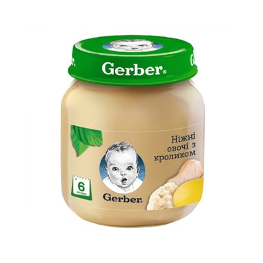 Дитяче пюре Gerber Кролик Ніжні овочі 130 г (7613036011259) - фото 1