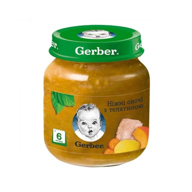 Дитяче пюре Gerber Телятина Ніжні овочі 130 г (7613036011280) - фото 1