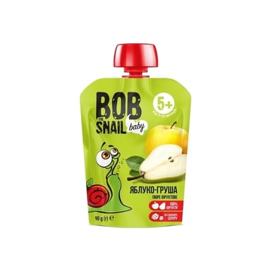 Дитяче пюре Bob Snail Равлик Боб Pouch Яблуко-Груша, 90 г (4820219343011) - фото 1