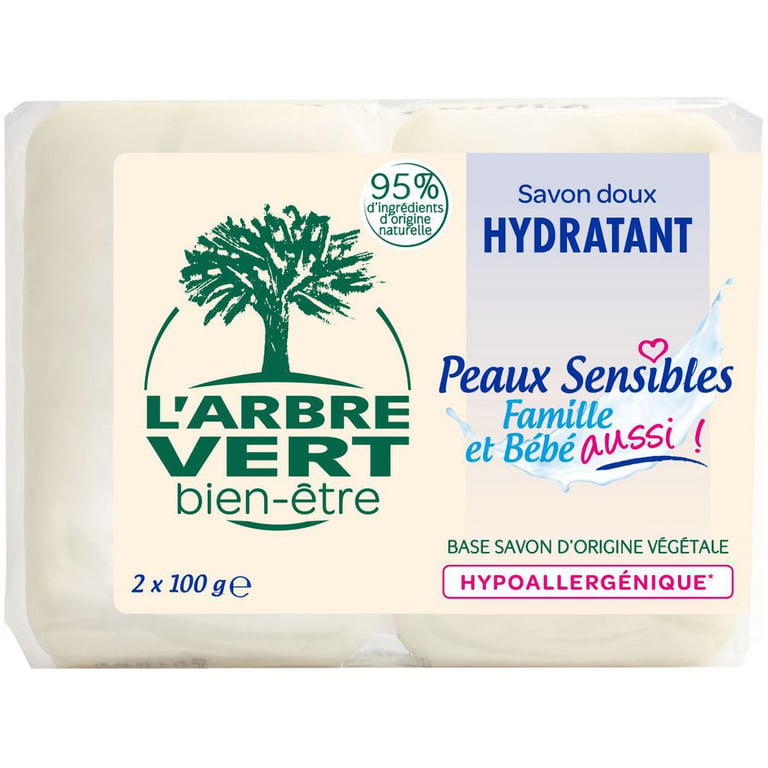 Тверде мило L’Arbre Vert для чутливої шкіри 2 х 100 г (3450601029035)