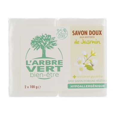 Тверде мило L%27Arbre Vert Жасмин 2 х 100 г (3450601026591)