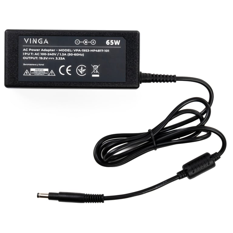 Блок живлення до ноутбуку Vinga HP 65W 19.5V 3.3А 4.8*1.7 long (VPA-1953-HP4817-101) - фото 3