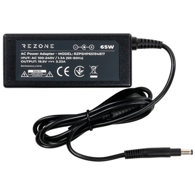 Блок живлення до ноутбуку Rezone HP 65W 19.5V 3.33А 4.8*1.7 long (RZPSHP65194817) - фото 3