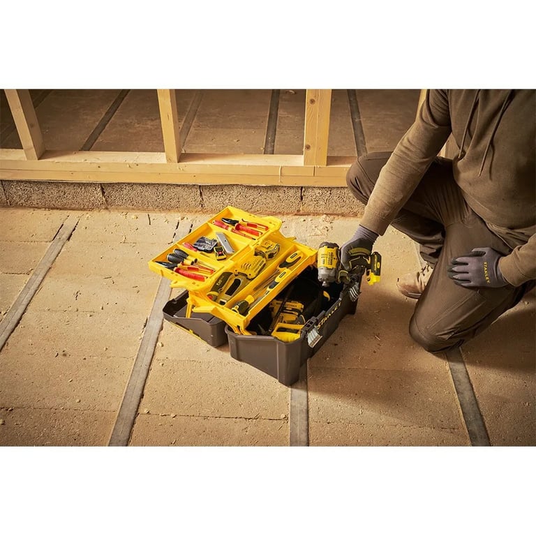 Ящик для інструментів Stanley ESSENTIAL Cantilever, 19", 490х290х250 мм, з металевими зам (STST83397-1) - фото 4
