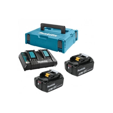 Набір акумулятор + зарядний пристрій Makita набір LXT (BL1860Bx2, DC18RD, Makpac3) (198077-8) - фото 1