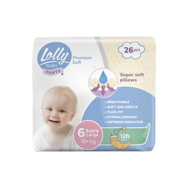 Підгузки Lolly Premium Soft Extra Large 6 (15+ кг) 26 шт (4820174981013) - фото 1