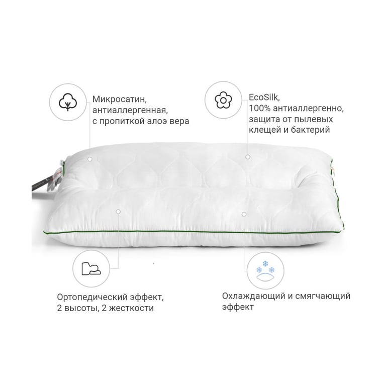 Подушка MirSon ортопедична Premium Eco Aloe Vera 147 Середня 50x70 см (2200000393029) - фото 5