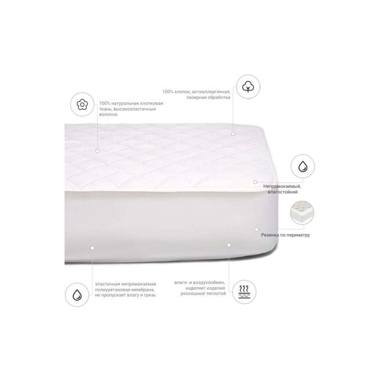 Наматрацник MirSon 954 Natural Line Стандарт Eco 180x190 см (2200000839237) - фото 3