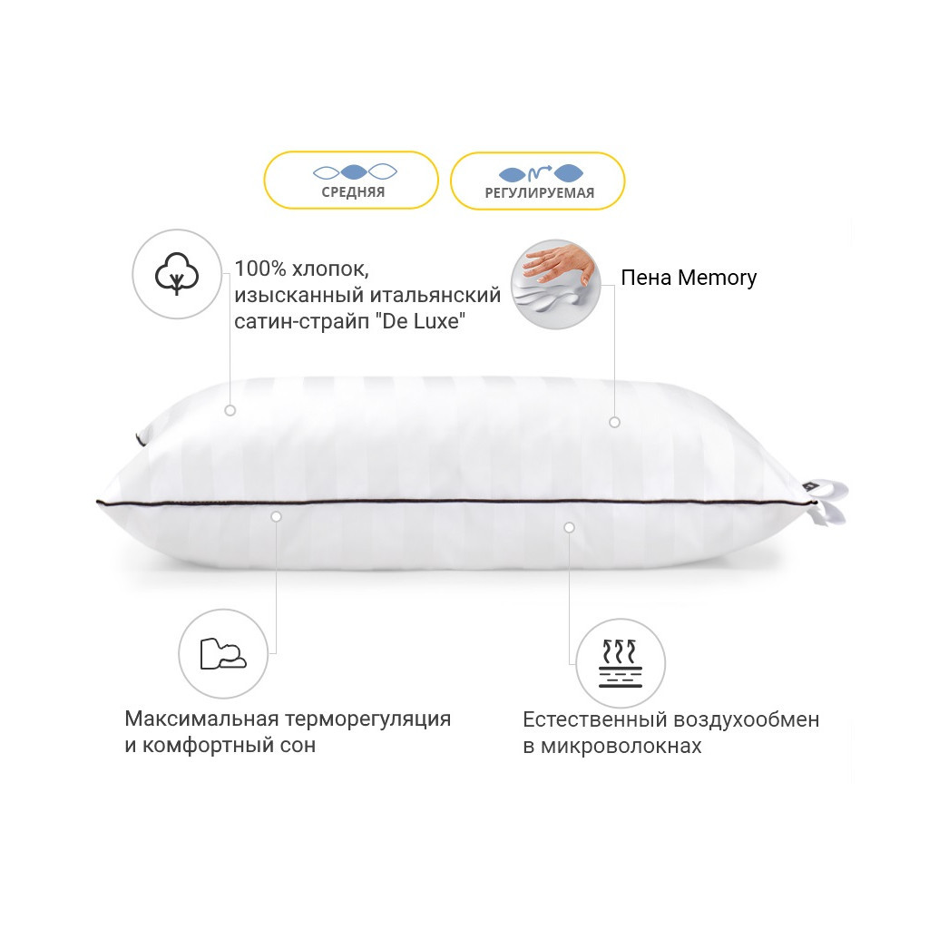 Подушка MirSon 1490 Royal Pearl Hand Made memory effekt Середня 40х60 см (2200001539679) - фото 2 Подушка MirSon 1490 Royal Pearl Hand Made memory effekt Середня 40х60 см (2200001539679) - фото 2