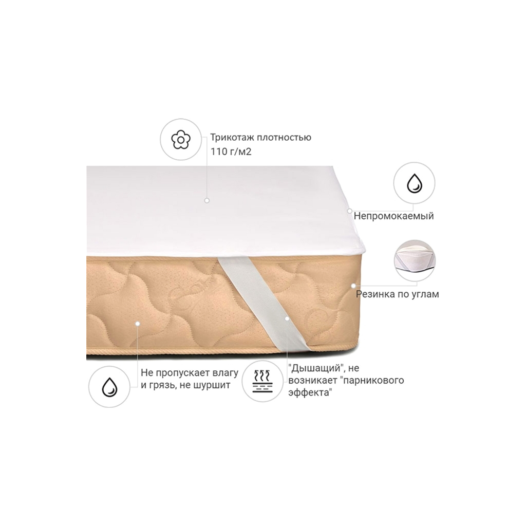 Наматрацник MirSon Light №214 трикотажний AQUA-stop водонепроникний на гумці по кутках 160х190 см (2200000691514) - фото 2 Наматрацник MirSon Light №214 трикотажний AQUA-stop водонепроникний на гумці по кутках 160х190 см (2200000691514) - фото 2