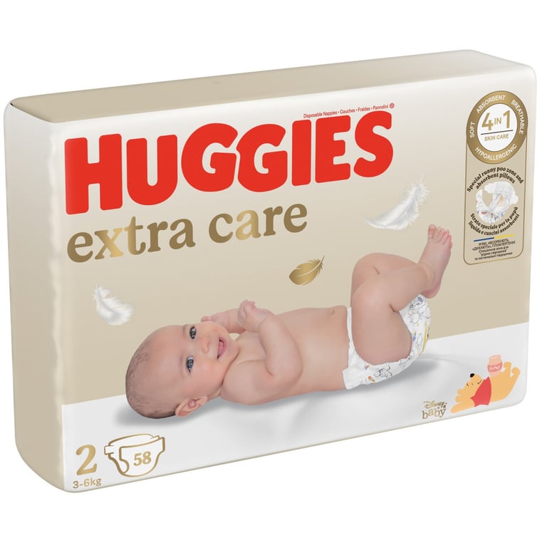 Підгузки Huggies Extra Care 2 (3-6 кг) 58 шт (5029053578071) - фото 2