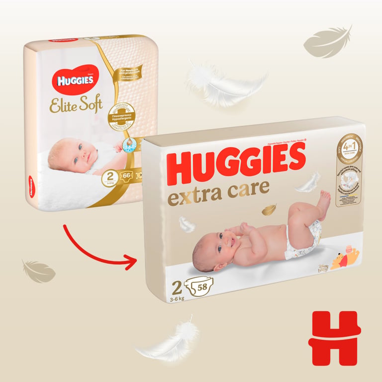 Підгузки Huggies Extra Care 2 (3-6 кг) 58 шт (5029053578071) - фото 5