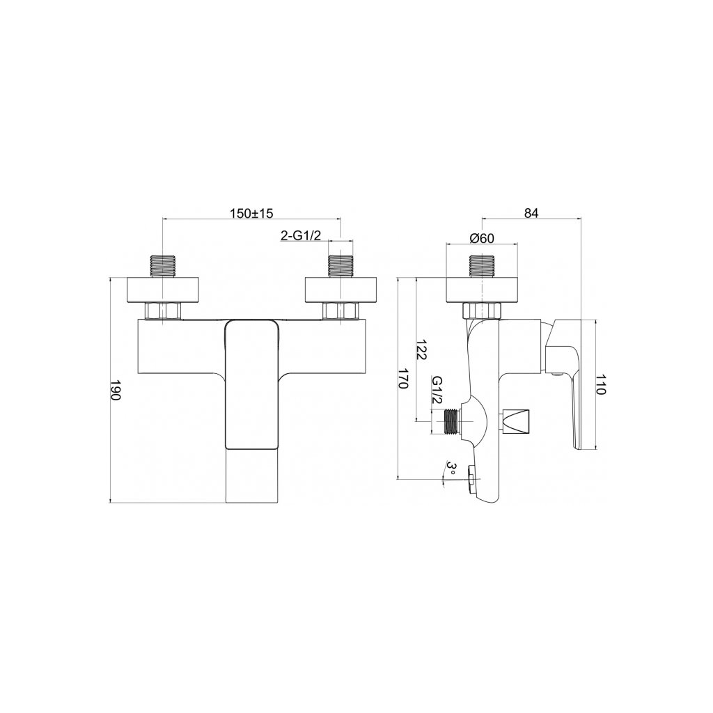 Змішувач Cersanit SUARO для ванни та душу (S951-240) - фото 2 Змішувач Cersanit SUARO для ванни та душу (S951-240) - фото 2