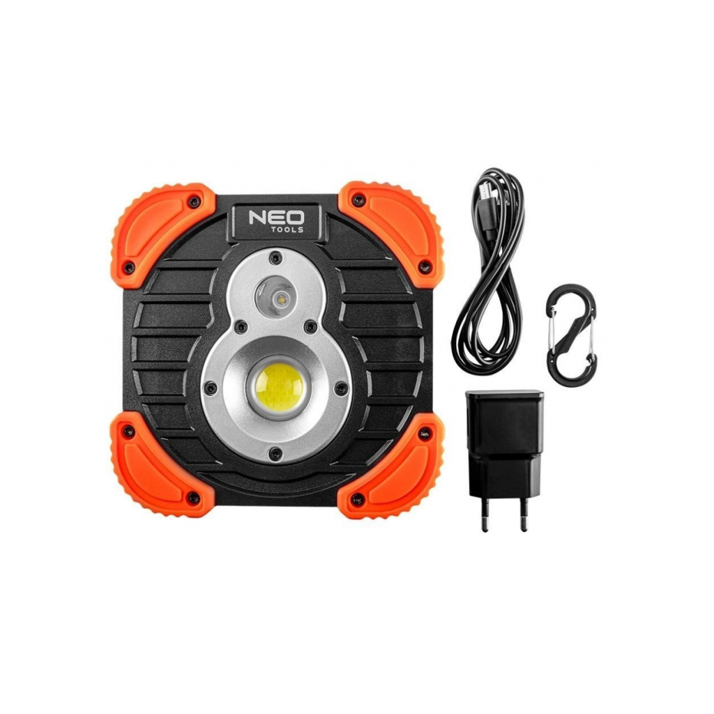 Прожектор Neo Tools акумулятор, 2600мАг, 3.7 Li-ion, 10 Вт + 3 Вт, 750+ 250 люме (99-040) - фото 2 Прожектор Neo Tools акумулятор, 2600мАг, 3.7 Li-ion, 10 Вт + 3 Вт, 750+ 250 люме (99-040) - фото 2